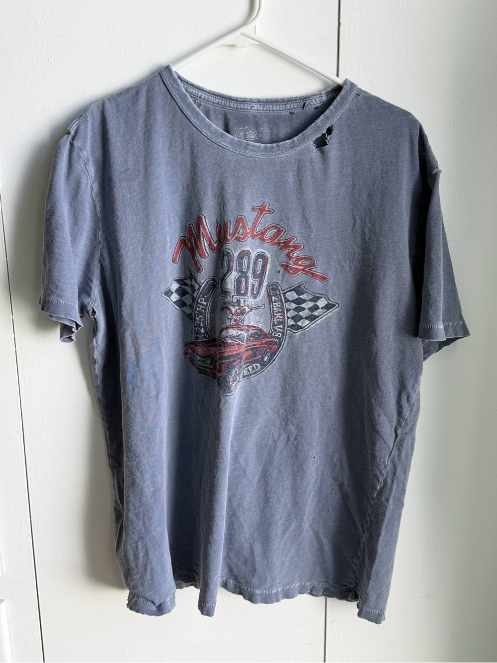 Lucky Brand Vintage Mustang Graphic Tee - Blue & Red